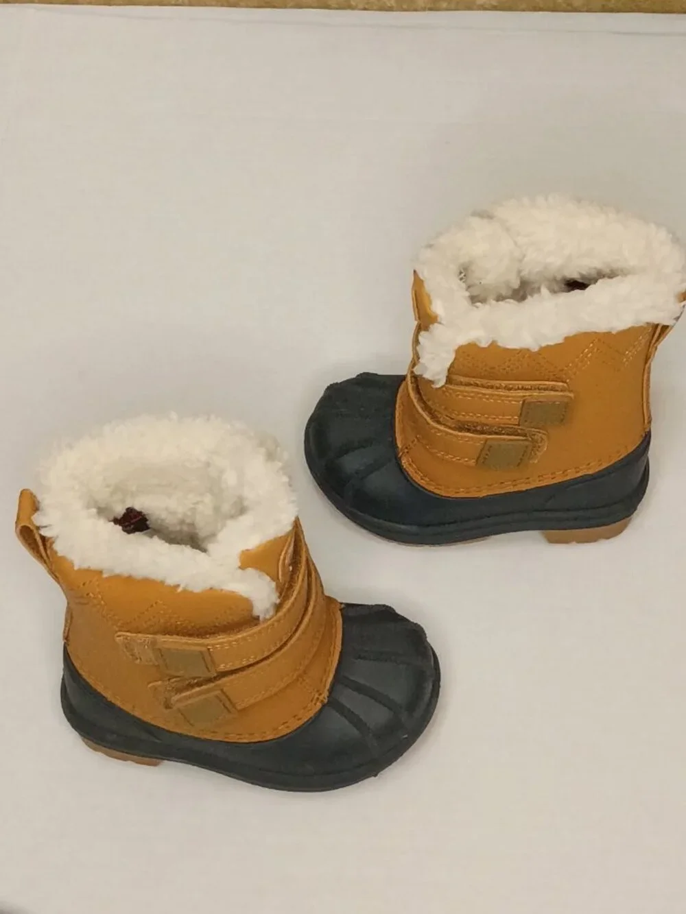 Cat & Jack Toddler Winter Boots Size 5 | Brown Faux Fur Snow Shoes